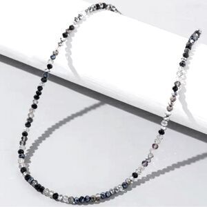 SALE Handmade Labradorite and Black Moonstone Faceted Crystal Stone Necklace